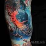 Фото татуировки с кометой (астероидом) 27.03.2021 №171 - comet tattoo - tatufoto.com