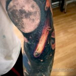 Фото татуировки с кометой (астероидом) 27.03.2021 №172 - comet tattoo - tatufoto.com