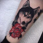 Фото татуировки с собакой породы Хаски 08.03.2021 №20120 - husky tattoo - tatufoto.com