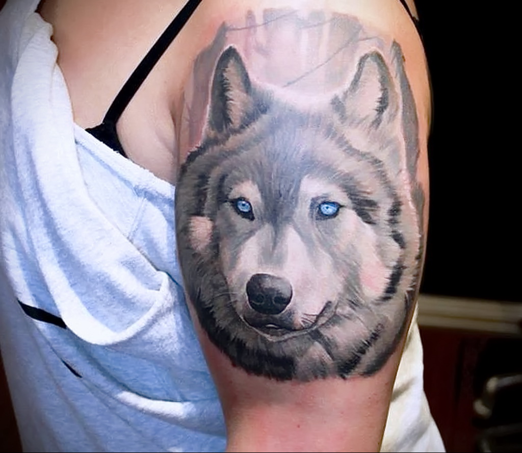 Фото татуировки с собакой породы Хаски 08.03.2021 №3103 - husky tattoo - tatufoto.com
