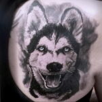 Фото татуировки с собакой породы Хаски 08.03.2021 №34134 - husky tattoo - tatufoto.com