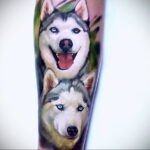 Фото татуировки с собакой породы Хаски 08.03.2021 №36136 - husky tattoo - tatufoto.com