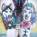 Фото татуировки с собакой породы Хаски 08.03.2021 №37137 - husky tattoo - tatufoto.com