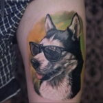 Фото татуировки с собакой породы Хаски 08.03.2021 №40140 - husky tattoo - tatufoto.com