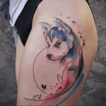 Фото татуировки с собакой породы Хаски 08.03.2021 №43143 - husky tattoo - tatufoto.com