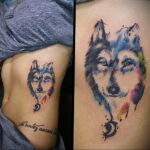 Фото татуировки с собакой породы Хаски 08.03.2021 №44144 - husky tattoo - tatufoto.com