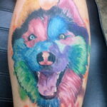 Фото татуировки с собакой породы Хаски 08.03.2021 №46146 - husky tattoo - tatufoto.com