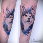 Фото татуировки с собакой породы Хаски 08.03.2021 №52152 - husky tattoo - tatufoto.com