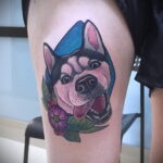 Фото татуировки с собакой породы Хаски 08.03.2021 №53153 - husky tattoo - tatufoto.com