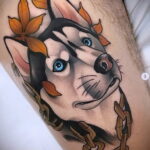 Фото татуировки с собакой породы Хаски 08.03.2021 №73173 - husky tattoo - tatufoto.com
