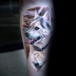 Фото татуировки с собакой породы Хаски 08.03.2021 №79179 - husky tattoo - tatufoto.com