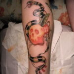 Фото татуировки с яблоком 03.03.2021 №100 - apple tattoo - tatufoto.com