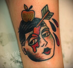 Фото татуировки с яблоком 03.03.2021 №132 - apple tattoo - tatufoto.com