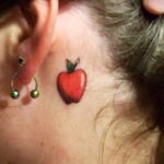 Фото татуировки с яблоком 03.03.2021 №173 - apple tattoo - tatufoto.com