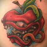 Фото татуировки с яблоком 03.03.2021 №218 - apple tattoo - tatufoto.com