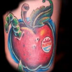 Фото татуировки с яблоком 03.03.2021 №220 - apple tattoo - tatufoto.com