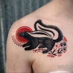 Фото татуировки со скунсом 28.03.2021 №049 - Skunk tattoo - tatufoto.com