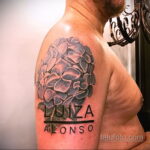 Фото татуировки цветок гортензия 31.03.2021 №004 - tattoo hydrangea - tatufoto.com