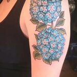 Фото татуировки цветок гортензия 31.03.2021 №008 - tattoo hydrangea - tatufoto.com