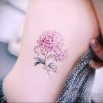 Фото татуировки цветок гортензия 31.03.2021 №010 - tattoo hydrangea - tatufoto.com