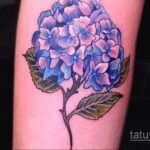 Фото татуировки цветок гортензия 31.03.2021 №011 - tattoo hydrangea - tatufoto.com
