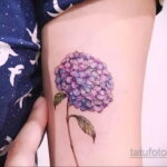 Фото татуировки цветок гортензия 31.03.2021 №013 - tattoo hydrangea - tatufoto.com