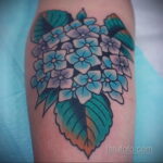 Фото татуировки цветок гортензия 31.03.2021 №015 - tattoo hydrangea - tatufoto.com