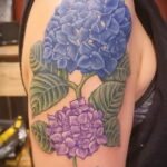 Фото татуировки цветок гортензия 31.03.2021 №017 - tattoo hydrangea - tatufoto.com