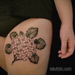 Фото татуировки цветок гортензия 31.03.2021 №019 - tattoo hydrangea - tatufoto.com