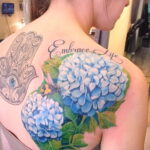 Фото татуировки цветок гортензия 31.03.2021 №021 - tattoo hydrangea - tatufoto.com