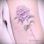 Фото татуировки цветок гортензия 31.03.2021 №023 - tattoo hydrangea - tatufoto.com