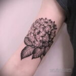 Фото татуировки цветок гортензия 31.03.2021 №025 - tattoo hydrangea - tatufoto.com