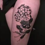 Фото татуировки цветок гортензия 31.03.2021 №034 - tattoo hydrangea - tatufoto.com