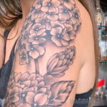 Фото татуировки цветок гортензия 31.03.2021 №038 - tattoo hydrangea - tatufoto.com