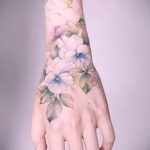 Фото татуировки цветок гортензия 31.03.2021 №040 - tattoo hydrangea - tatufoto.com