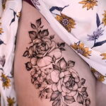Фото татуировки цветок гортензия 31.03.2021 №042 - tattoo hydrangea - tatufoto.com