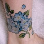 Фото татуировки цветок гортензия 31.03.2021 №045 - tattoo hydrangea - tatufoto.com