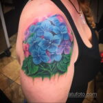 Фото татуировки цветок гортензия 31.03.2021 №058 - tattoo hydrangea - tatufoto.com