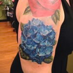 Фото татуировки цветок гортензия 31.03.2021 №075 - tattoo hydrangea - tatufoto.com