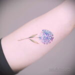 Фото татуировки цветок гортензия 31.03.2021 №081 - tattoo hydrangea - tatufoto.com
