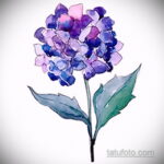 Фото татуировки цветок гортензия 31.03.2021 №082 - tattoo hydrangea - tatufoto.com