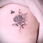 Фото татуировки цветок гортензия 31.03.2021 №085 - tattoo hydrangea - tatufoto.com