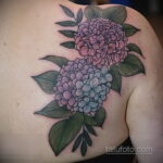 Фото татуировки цветок гортензия 31.03.2021 №087 - tattoo hydrangea - tatufoto.com