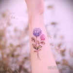 Фото татуировки цветок гортензия 31.03.2021 №102 - tattoo hydrangea - tatufoto.com