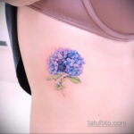 Фото татуировки цветок гортензия 31.03.2021 №107 - tattoo hydrangea - tatufoto.com