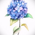 Фото татуировки цветок гортензия 31.03.2021 №112 - tattoo hydrangea - tatufoto.com