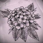Фото татуировки цветок гортензия 31.03.2021 №117 - tattoo hydrangea - tatufoto.com