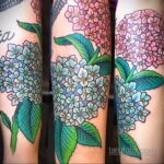Фото татуировки цветок гортензия 31.03.2021 №129 - tattoo hydrangea - tatufoto.com