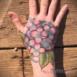 Фото татуировки цветок гортензия 31.03.2021 №135 - tattoo hydrangea - tatufoto.com
