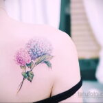 Фото татуировки цветок гортензия 31.03.2021 №138 - tattoo hydrangea - tatufoto.com